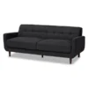 Baxton Studio Allister Mid-Century Dark Grey Upholstered Sofa