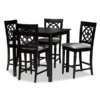 Baxton Studio Arden Grey Upholstered Espresso Finished 5-Piece Wood Pub Set