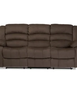 Baxton Studio Hollace Modern and Contemporary Taupe Microsuede 3-Seater Recliner