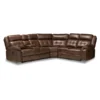 Baxton Studio Vesa Brown Upholstered 6-Piece Sectional Recliner Sofa with 2 Seats