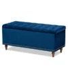 Baxton Studio Kaylee Navy Blue Velvet Upholstered Tufted Storage Ottoman Bench