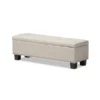 Baxton Studio Hannah Beige Upholstered Button-Tufting Storage Ottoman Bench