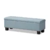 Baxton Studio Hannah Blue Upholstered Button-Tufting Storage Ottoman Bench