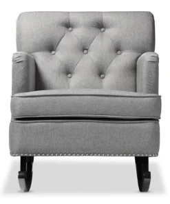 Baxton Studio Bethany Modern Grey Upholstered Button-tufted Rocking Chair
