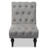 Baxton Studio Layla Mid-century Grey Upholstered Button-tufted Chaise Lounge