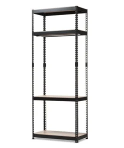 Baxton Studio Gavin Black Metal 4-Shelf Closet Storage Racking Organizer