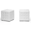 Baxton Studio Siskal White Modern Cube Ottoman, PK2