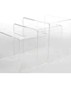 Baxton Studio Acrylic Nesting Table 3-Pc Table Set Display Stands