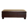 Baxton Studio Gallo Dark Brown Leather Storage Ottoman