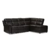 Baxton Studio Roland Black 2-Piece Sectional with Recliner and Storage Chaise