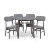 Baxton Studio Debbie Mid-Century Dark Brown Wood 5PC Dining Set