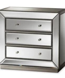 Baxton Studio Edeline Hollywood Regency Glamour Style Mirrored 3-Drawer Chest