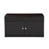 Baxton Studio Margaret Dark Brown Wood 2-Door Shoe Cabinet with Faux Leather Bench