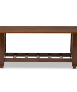 Baxton Studio Larissa Cherry Finished Brown Wood Living Room Occasional Coffee Table