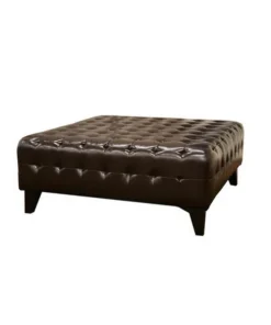 Baxton Studio Pemberly Dark Brown Bonded Leather Square Ottoman