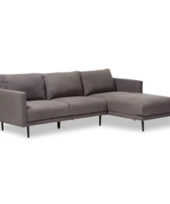 Baxton Studio Riley Grey Upholstered Right Facing Chaise Sectional Sofa