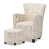 Baxton Studio Benson French Script Patterned Club Chair and Ottoman Set