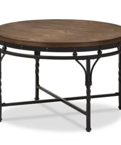 Baxton Studio Austin Vintage Antique Bronze Round Coffee Cocktail Occasional Table