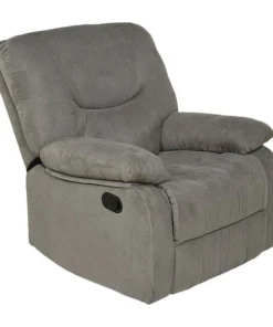 Relaxzen Rocker Recliner, Gray Microfiber