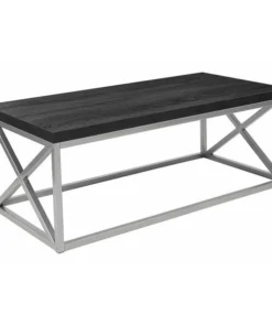 Flash Furniture Rectangle Coffee Table, 47.25" W, 23.75" L, 17.75" H, Laminate Top, Black