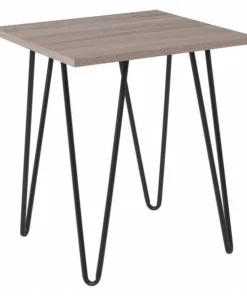 Flash Furniture Square End Table, 19" W, 19" L, 22" H, Laminate Top, Wood Grain