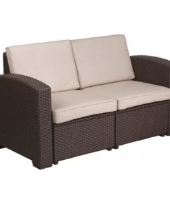 Flash Furniture Loveseat, 28" x 32", Upholstery Color: Beige