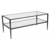 Flash Furniture Rectangle Coffee Table, 43.25" W, 19.5" L, 17.5" H, Glass Top, Clear