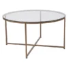 Flash Furniture Round Coffee Table, 35.5" W, 35.5" L, 19.25" H, Glass Top, Clear