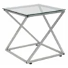 Flash Furniture Square End Table, 21" W, 21" L, 21.75" H, Glass Top, Clear