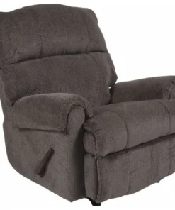 Flash Furniture Fabric Contemporary Chair, 18-1/2", Fixed Arms, Gray, Black