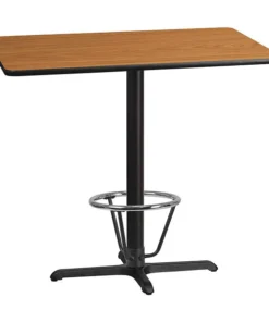 Flash Furniture Rectangle Natural Laminate Table, X, Base, 30"X45", 30" W, 45" L, 43.125" H, Laminate Top, Wood Grain