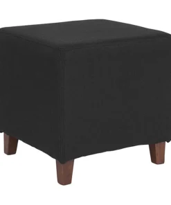 Flash Furniture Ottoman, 16-1/2" x 16", Upholstery Color: Black, Weight Capacity: 300 lb.