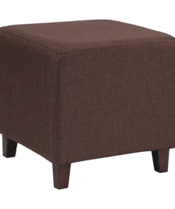Flash Furniture Ottoman, 16-1/2" x 16", Upholstery Color: Brown