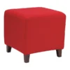 Flash Furniture Ottoman, 16-1/2" x 16", Upholstery Color: Red
