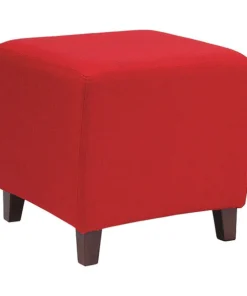 Flash Furniture Ottoman, 16-1/2" x 16", Upholstery Color: Red