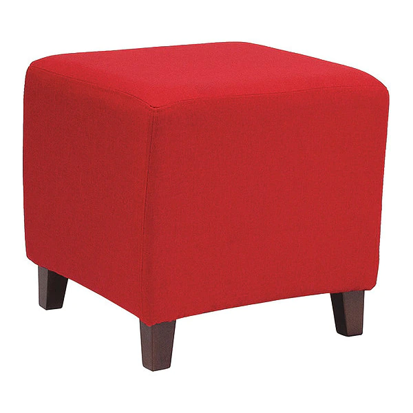 Flash Furniture Ottoman, 16-1/2" x 16", Upholstery Color: Red