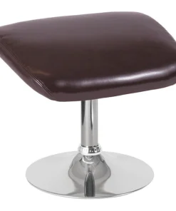 Flash Furniture Ottoman, 15" x 17-1/2", Upholstery Color: Brown