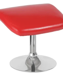 Flash Furniture Ottoman, 15" x 17-1/2", Upholstery Color: Red, Series: Egg
