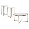 Flash Furniture Round Greenwich Glass Table Set, 3PCS, 35.5" W, 35.5" L, 23.5" H, Glass Top, Clear