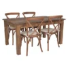 Flash Furniture Rectangle Farm Table and 4 Chair Set, 60"X38", 38" W, 60" L, 30" H, Wood Top, Wood Grain