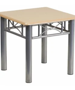 Flash Furniture Square End Table, 21" W, 21" L, 19.75" H, Laminate Top, Wood Grain