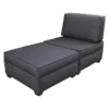 Duobed Storage Chaise Sleeper, Blue Performance Fabric