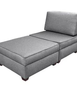 Duobed Storage Chaise Sleeper, Grey Performance Fabric