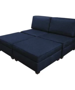 Duobed King Sleeper Sofa with Storage, Ocean Blue