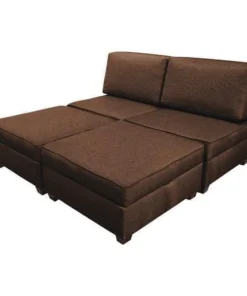 Duobed King Sleeper Sofa with Storage, Brown