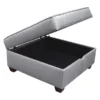 Duobed Storage Ottoman, 36", Grey Performance Fabric
