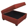 Duobed Storage Ottoman, 36", Red Performance Fabric