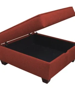 Duobed Storage Ottoman, 36", Red Performance Fabric