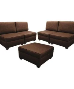 Duobed 36" Storage Sectional Sleeper, Brown
