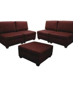 Duobed 36" Storage Sectional Sleeper, Brick Red